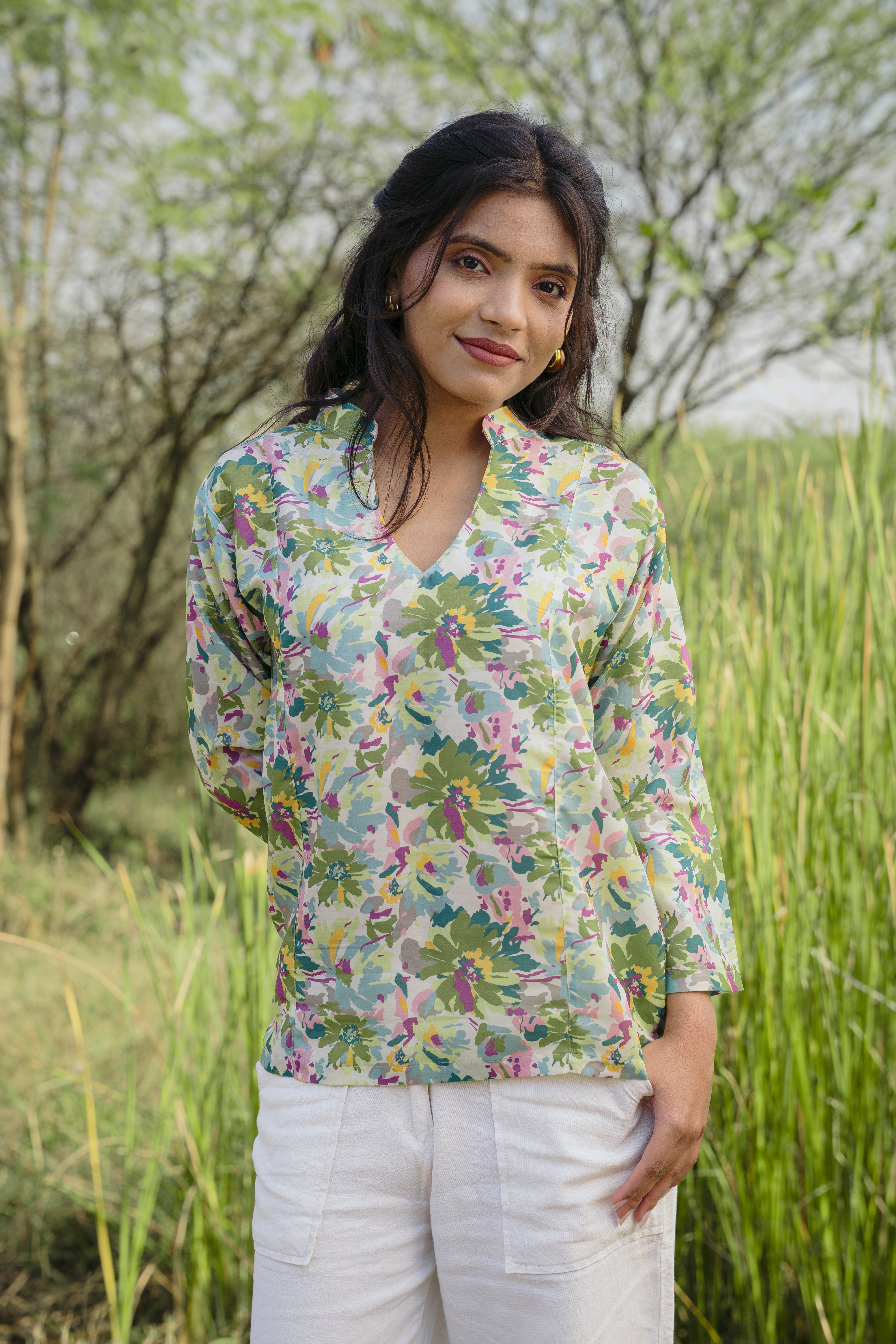 GARDEN SPLASH TUNIC TOP