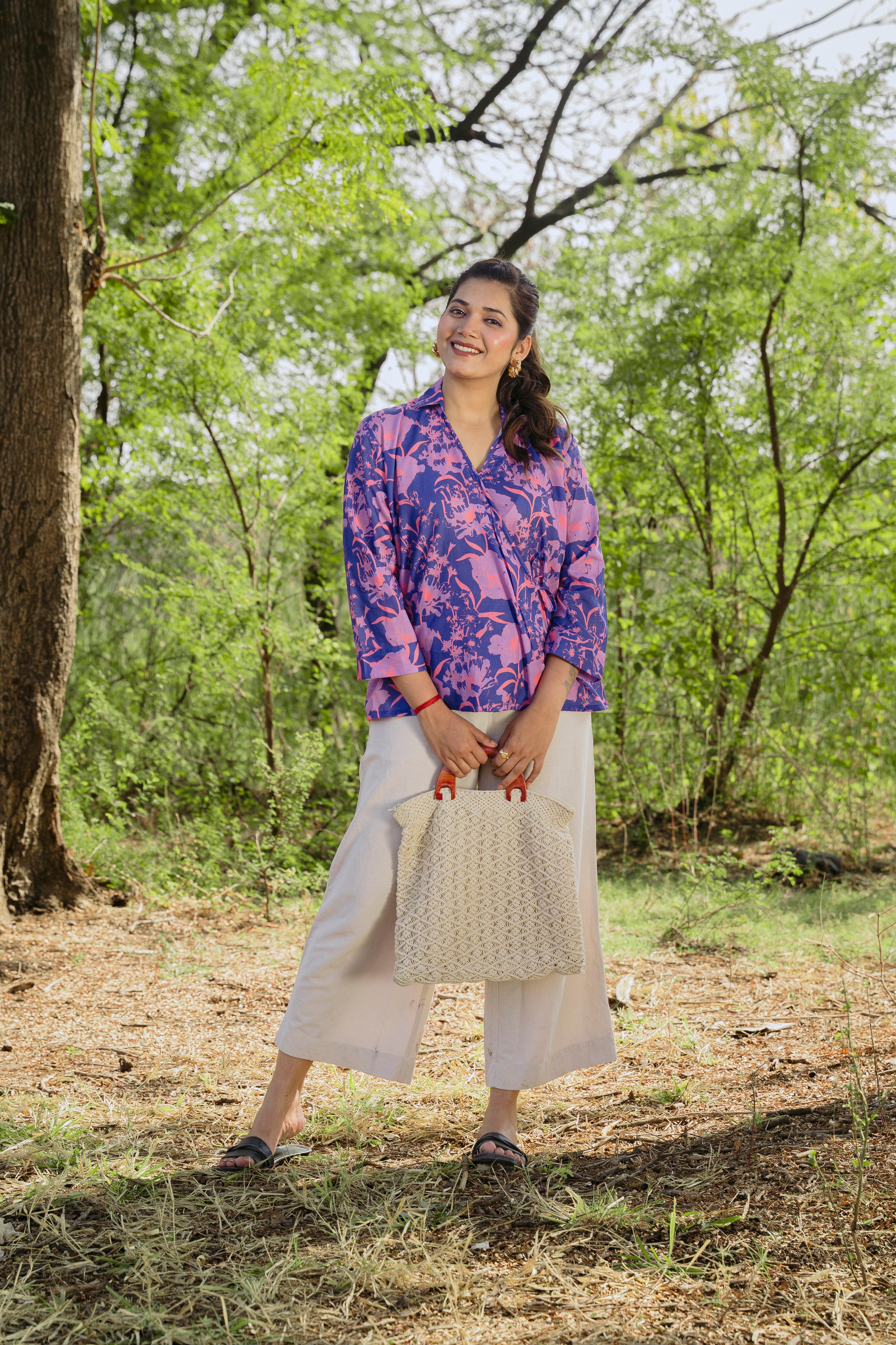 ELECTRIC VIOLET WRAP TOP