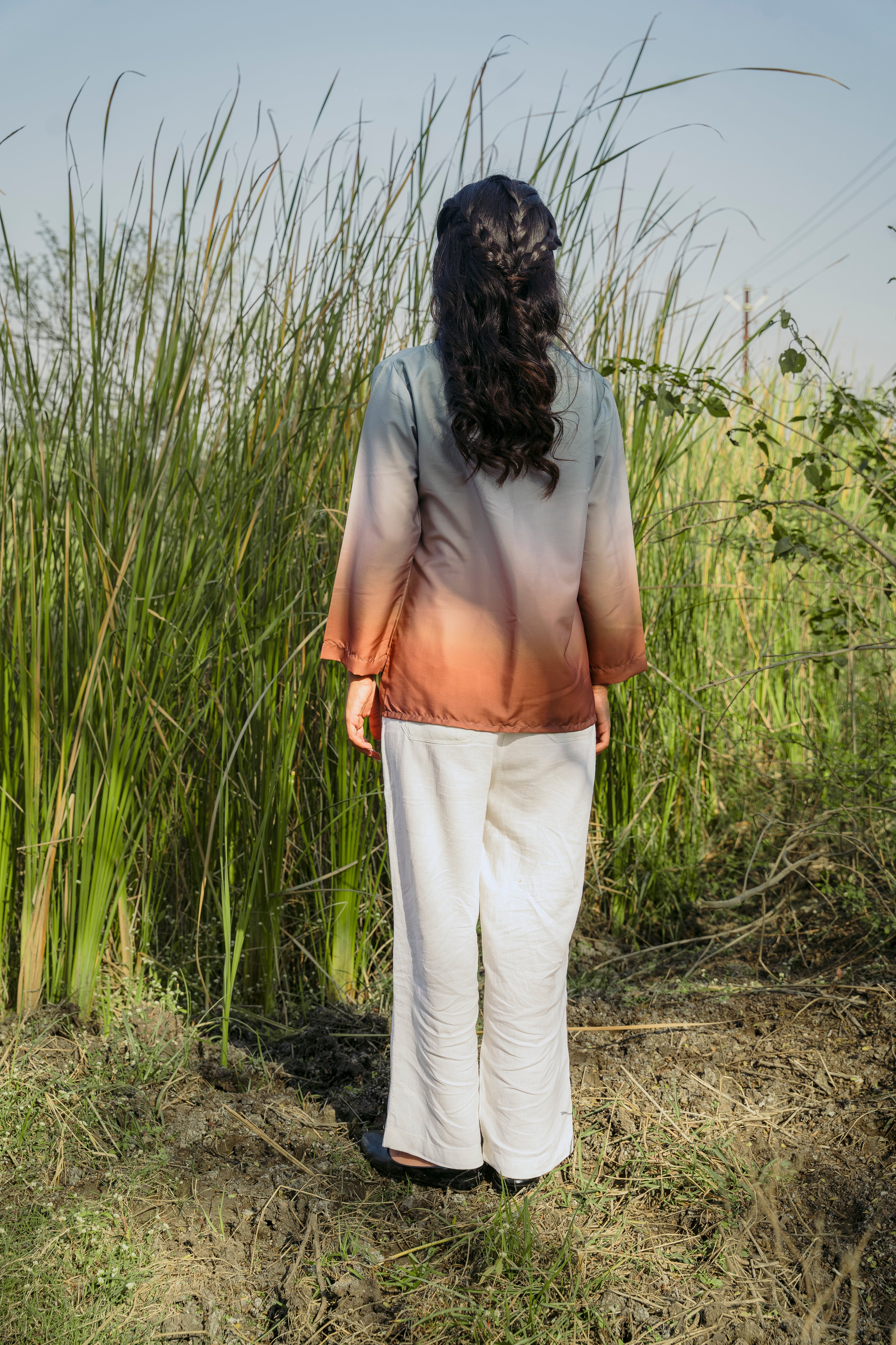 EARTHY OMBRE TIE TOP