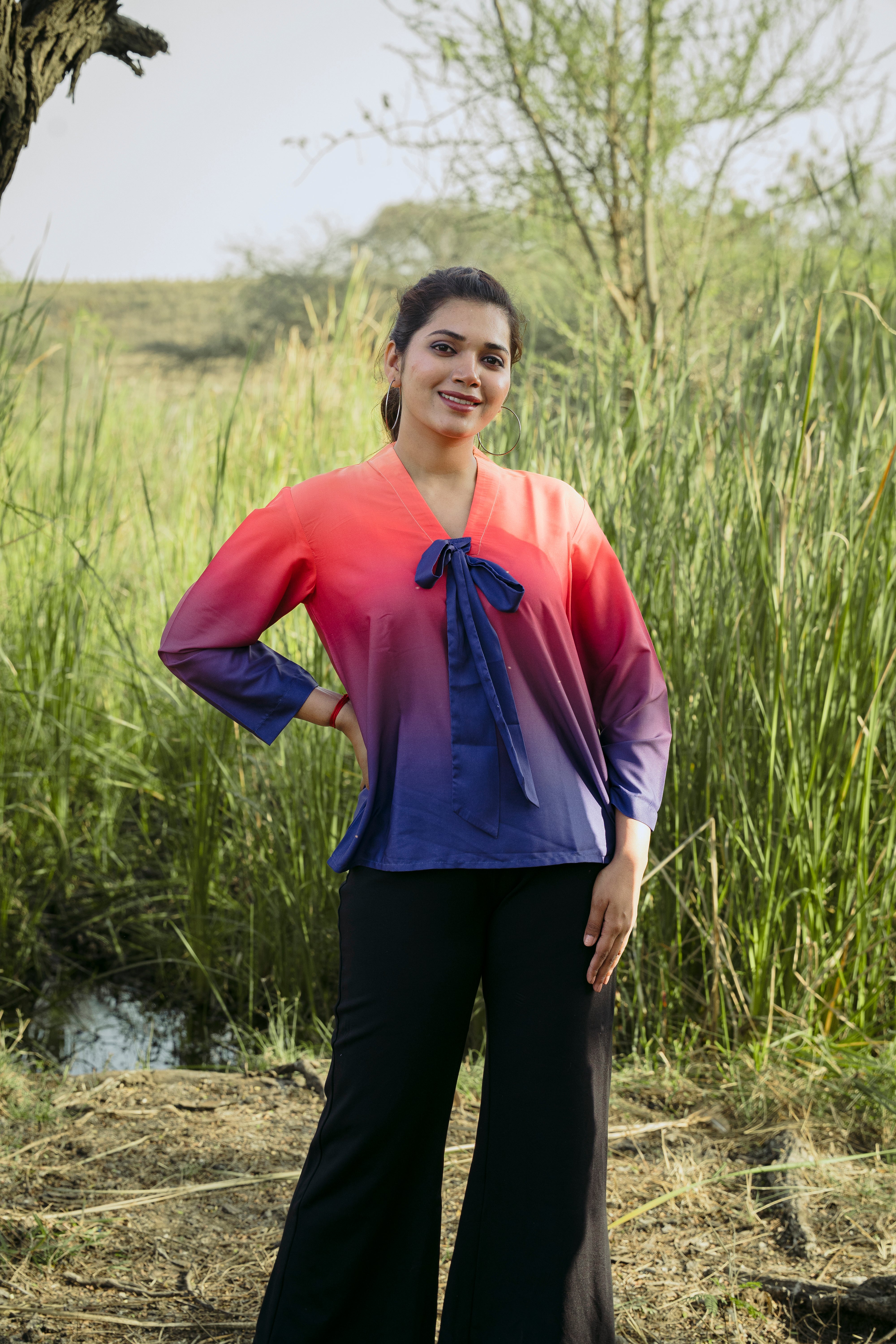 FIREFLY OMBRE TIE TOP