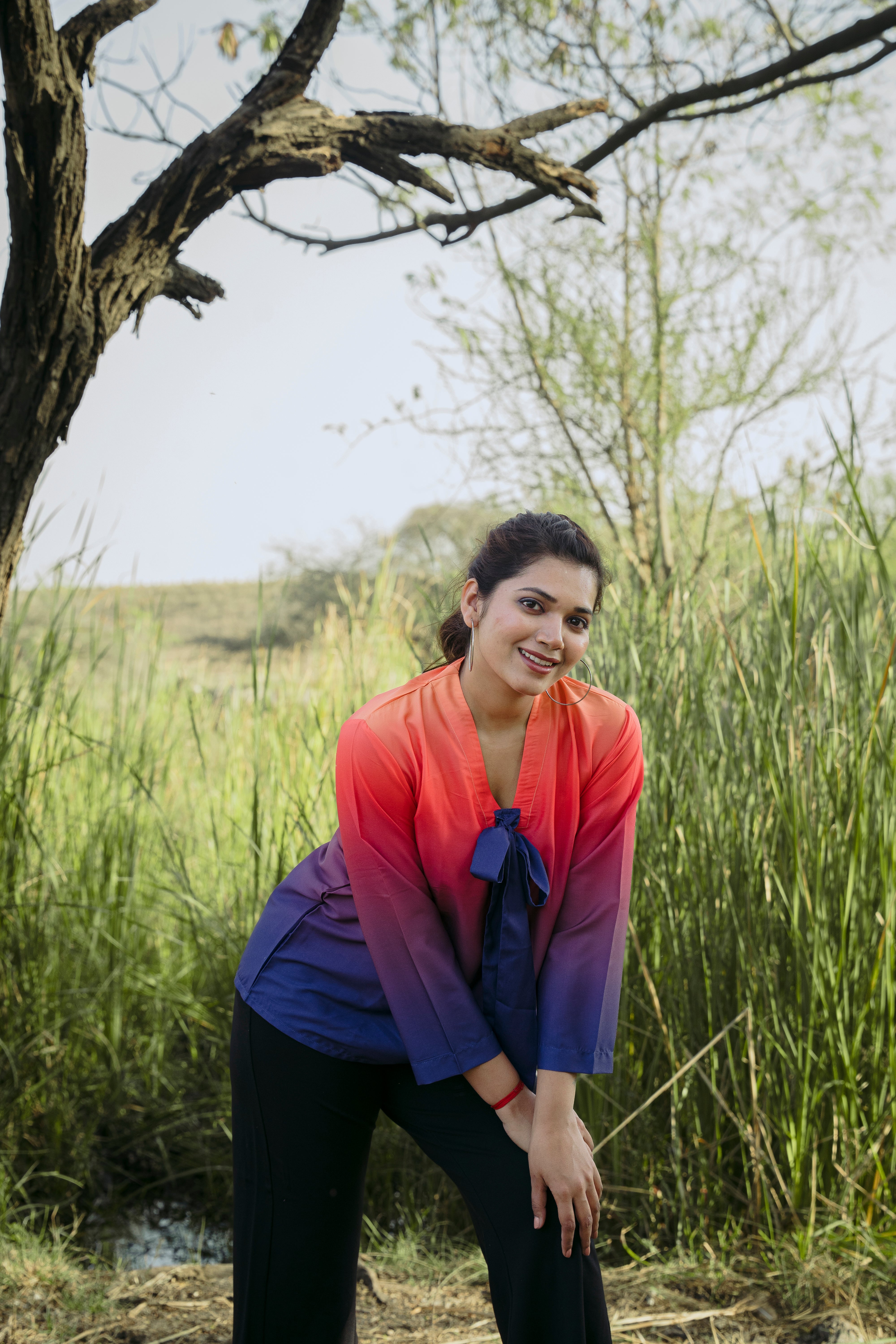 FIREFLY OMBRE TIE TOP