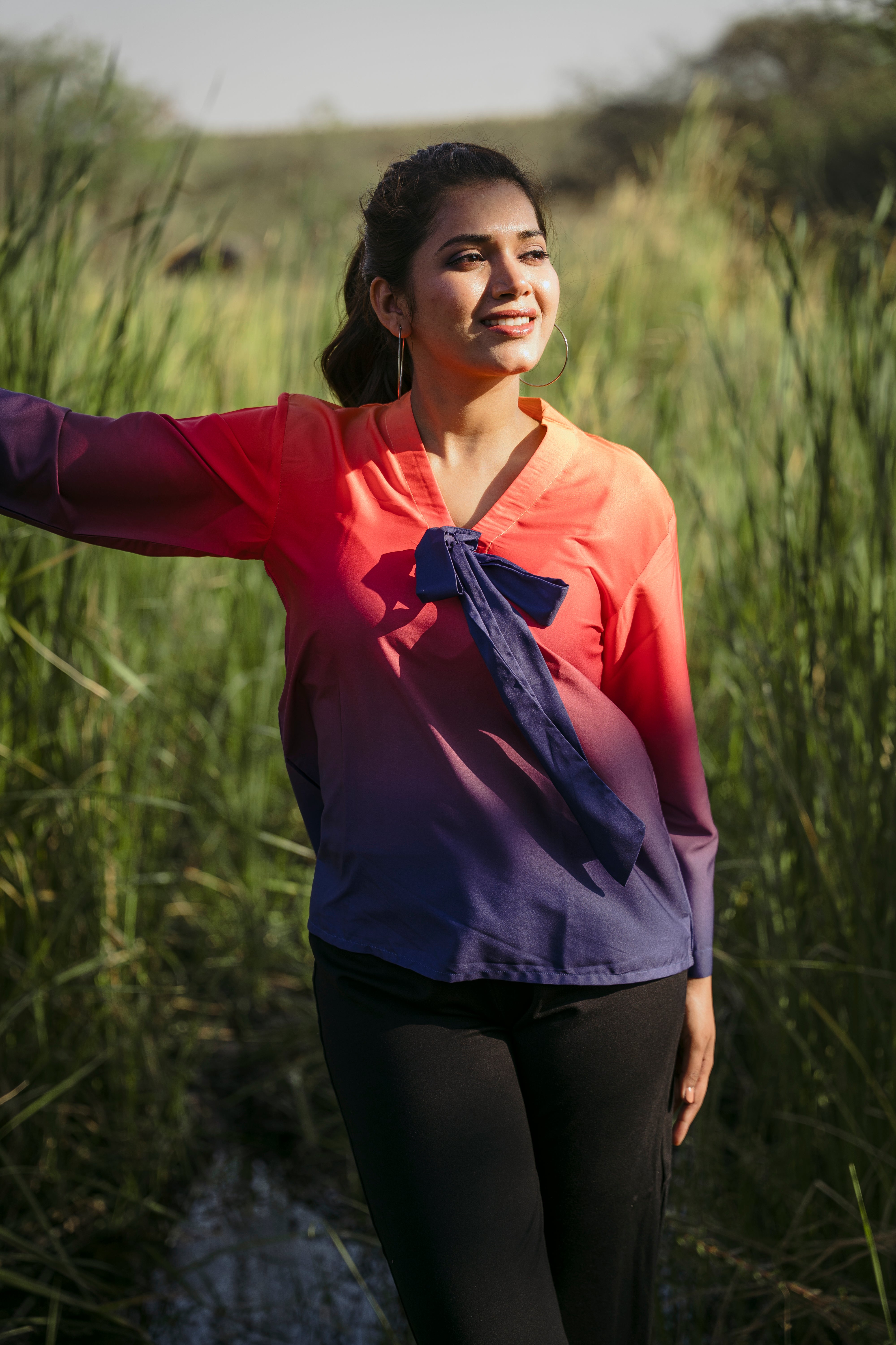 FIREFLY OMBRE TIE TOP