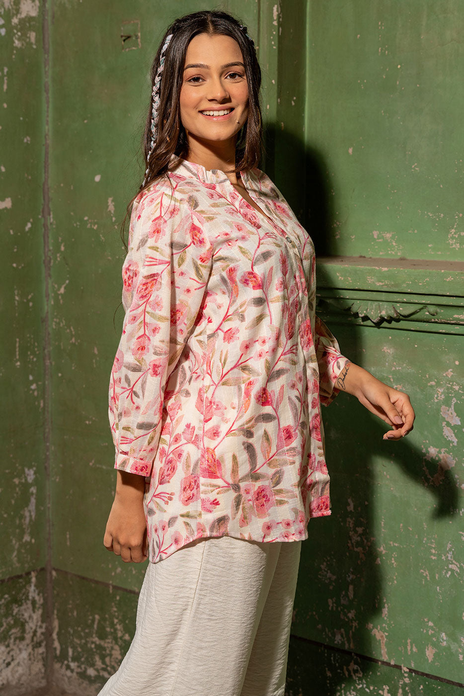 Rosy pink blossom top