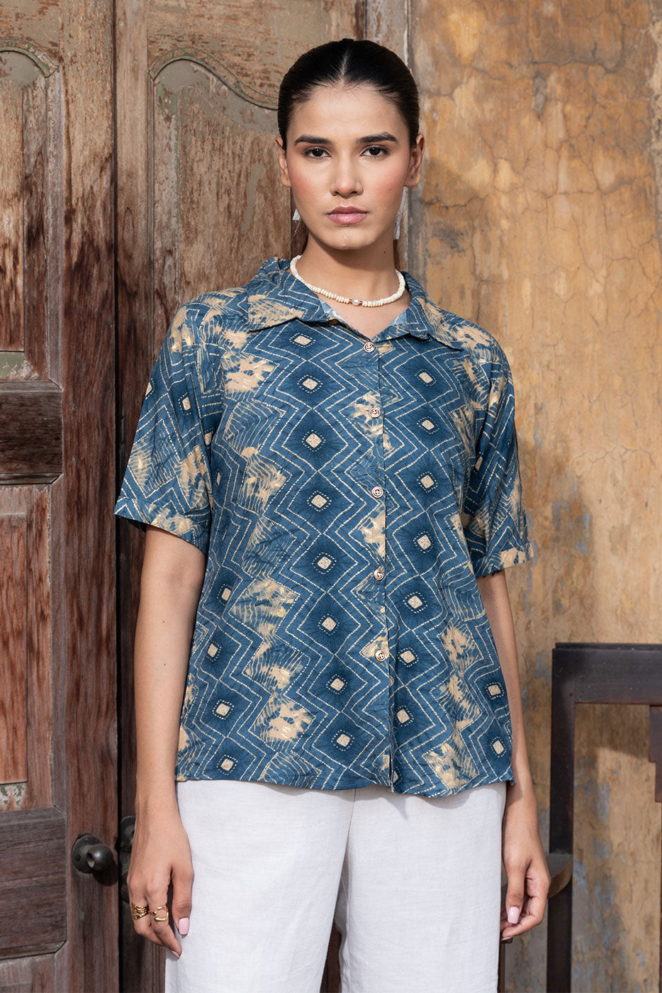 Indigo Maze Shirt