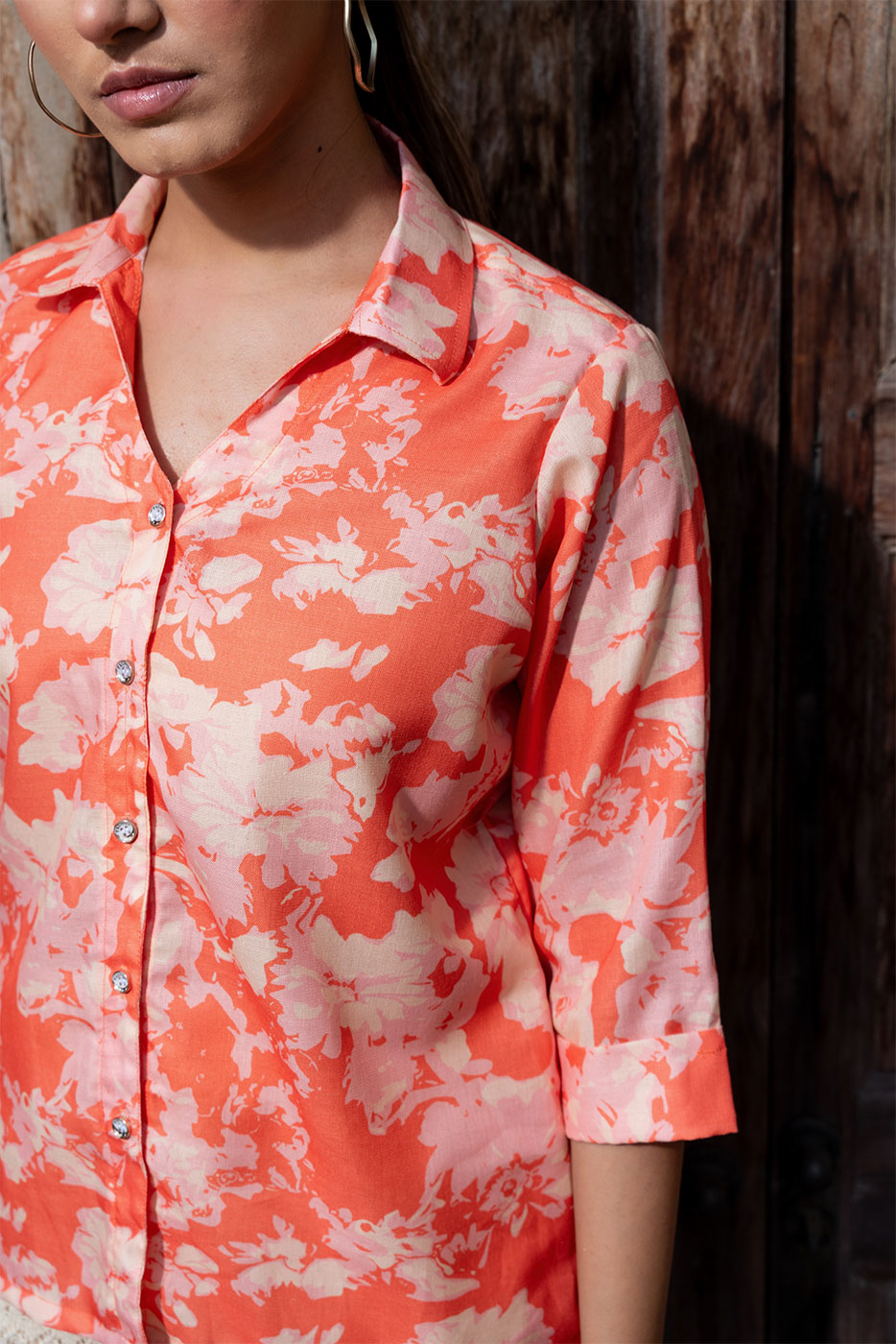 Orange Floral Shirt