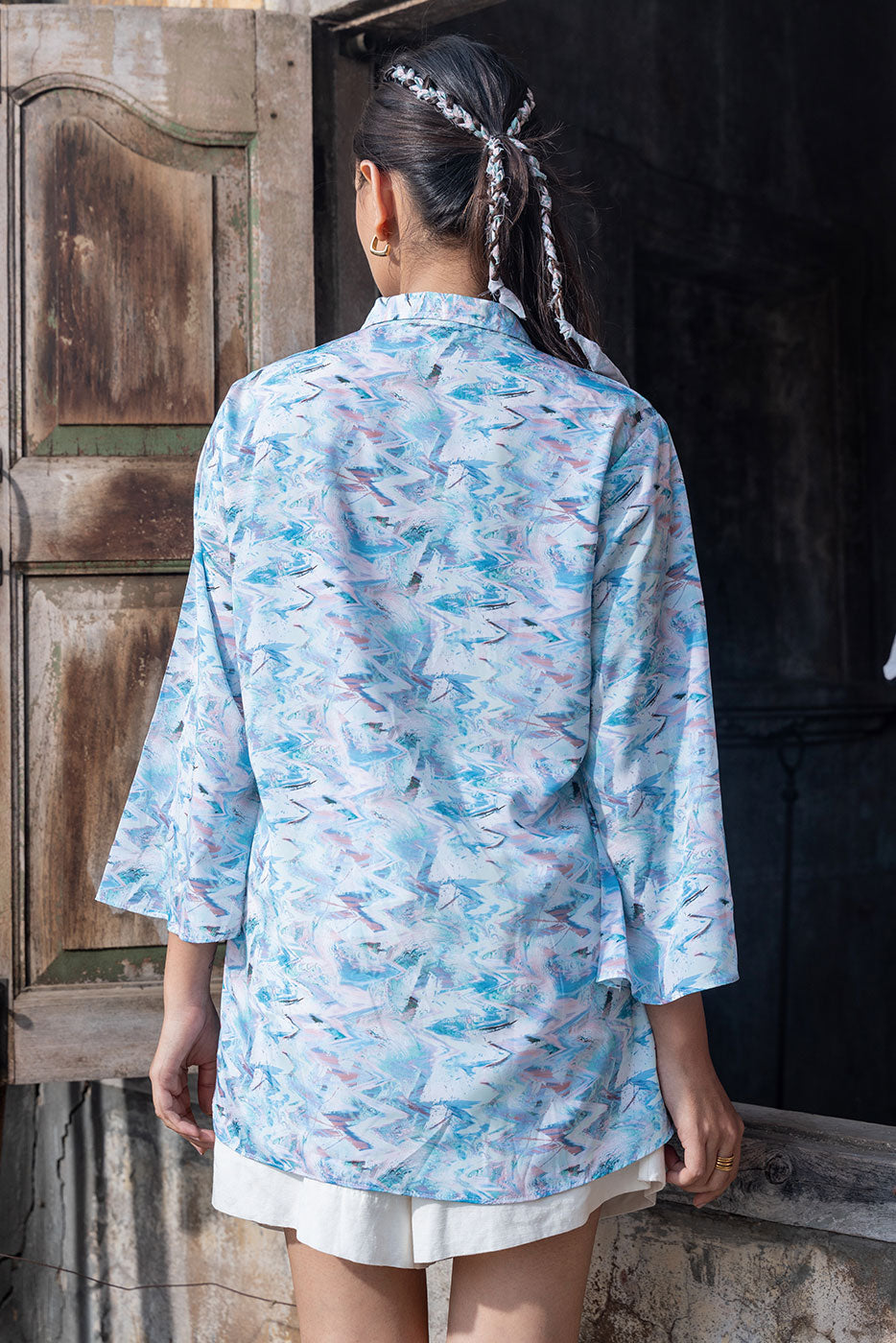 Aqua Mist Abstract Shirt