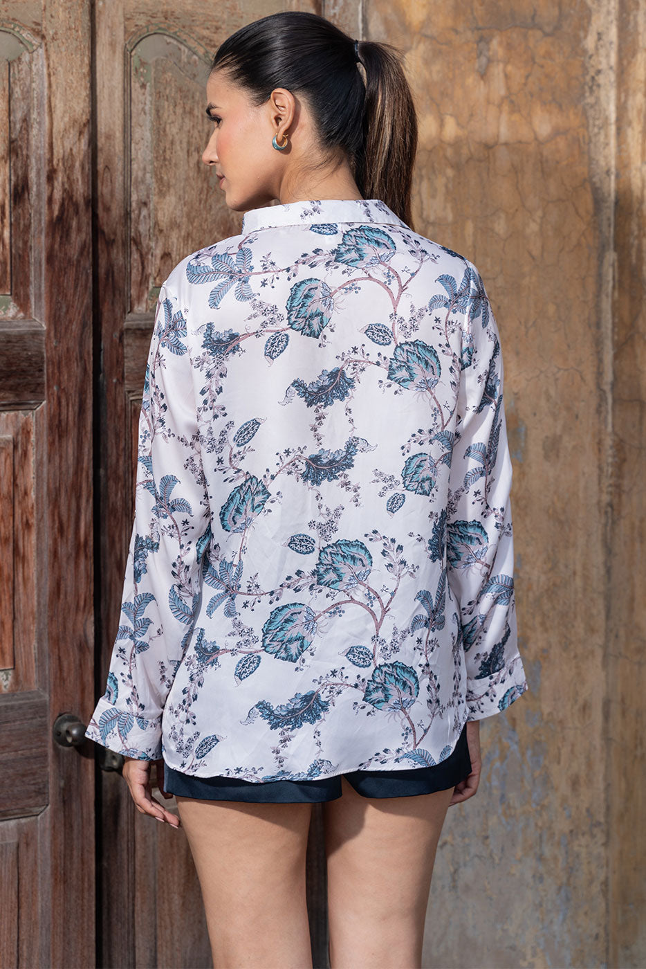 Flora dream satin shirt
