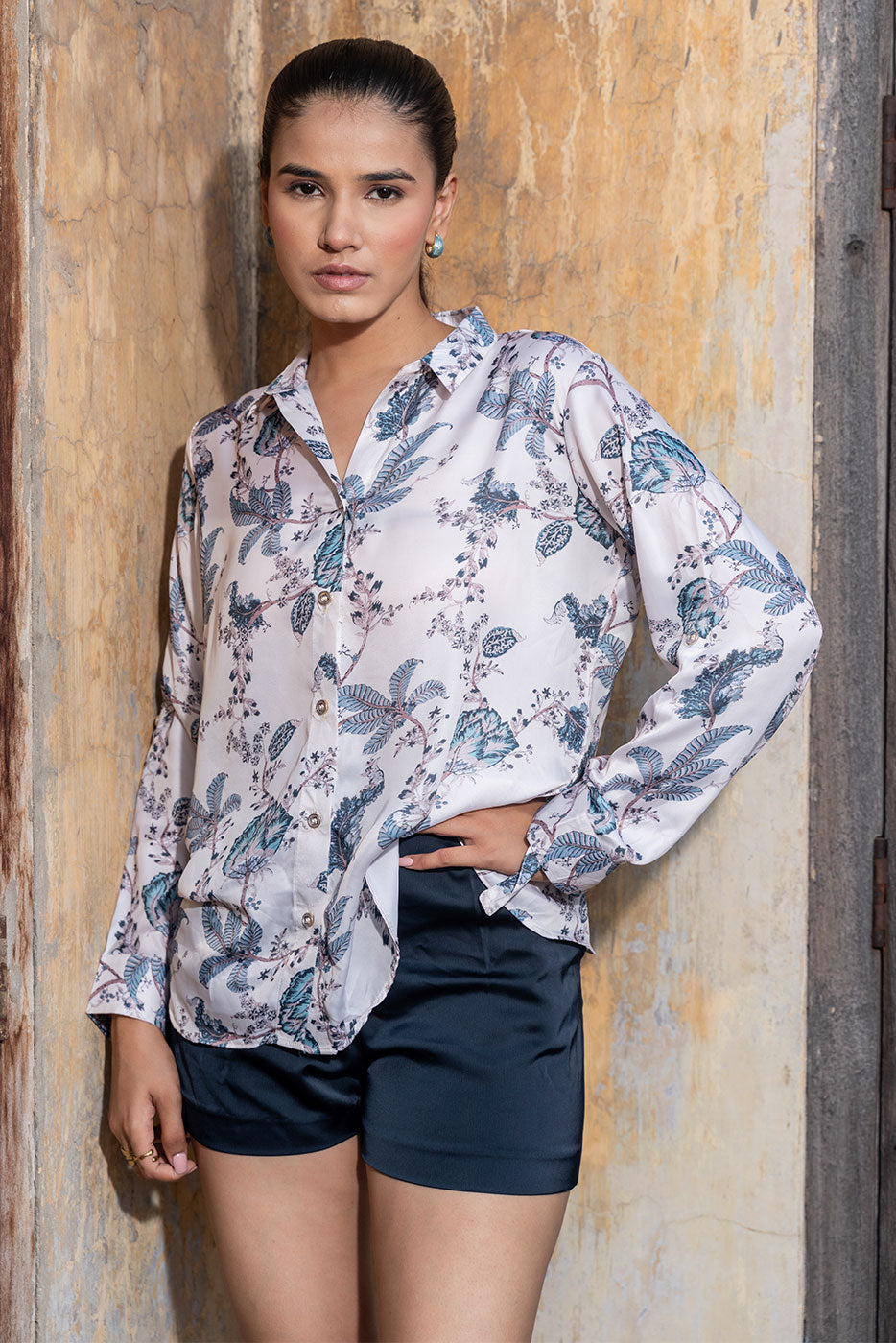 Flora dream satin shirt