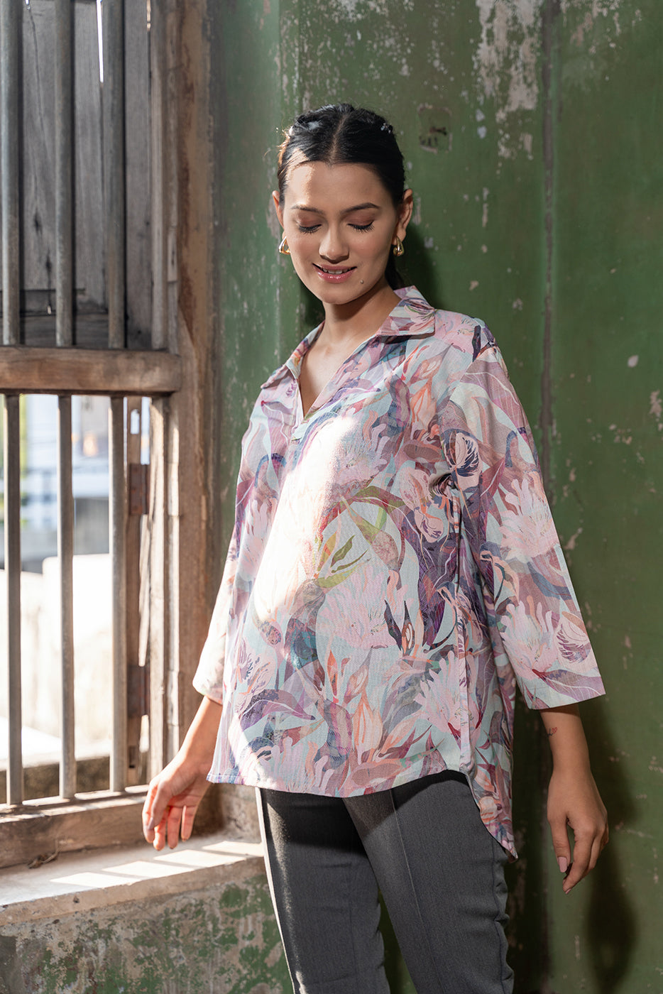 Pink Floral Fantasy Top