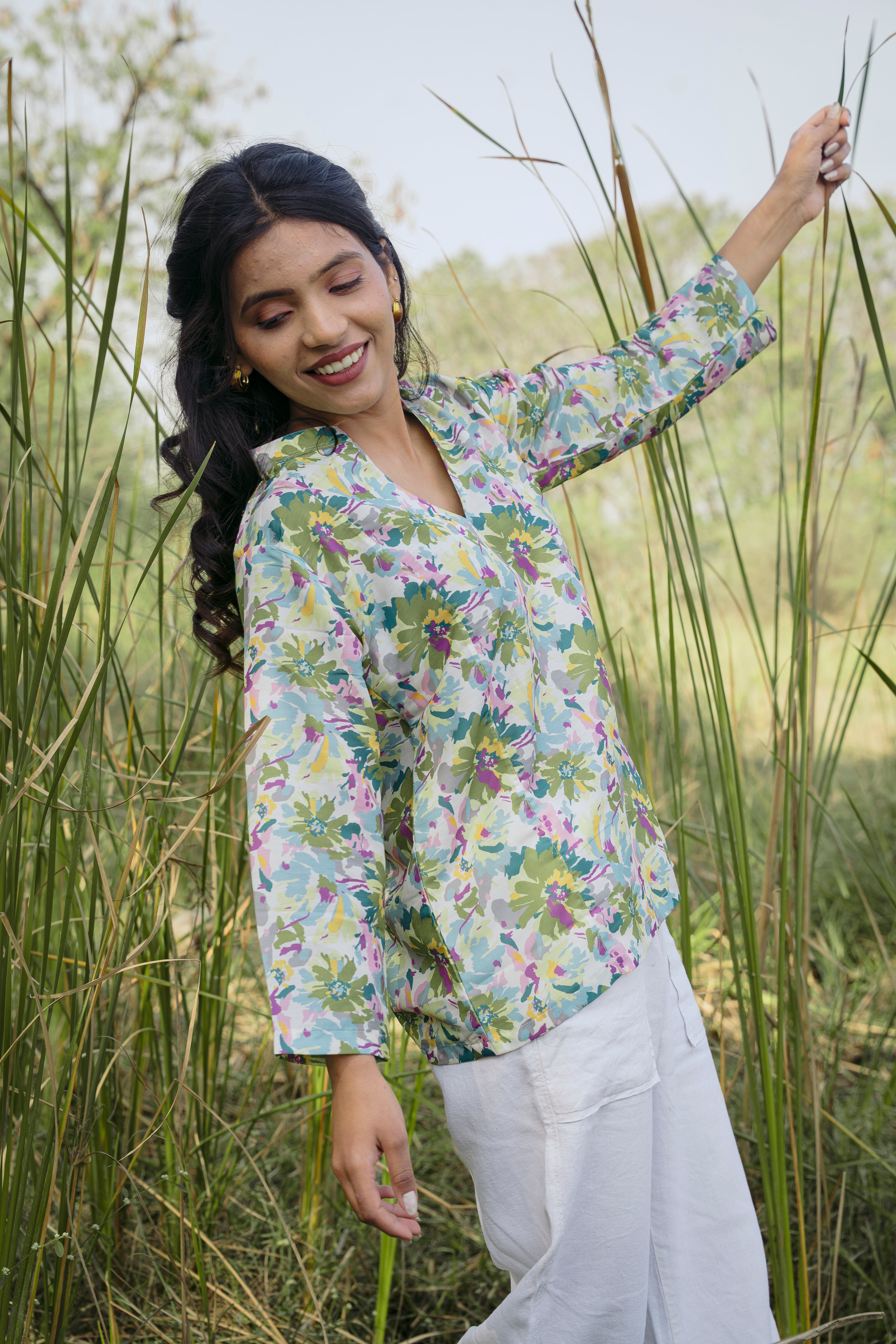 GARDEN SPLASH TUNIC TOP