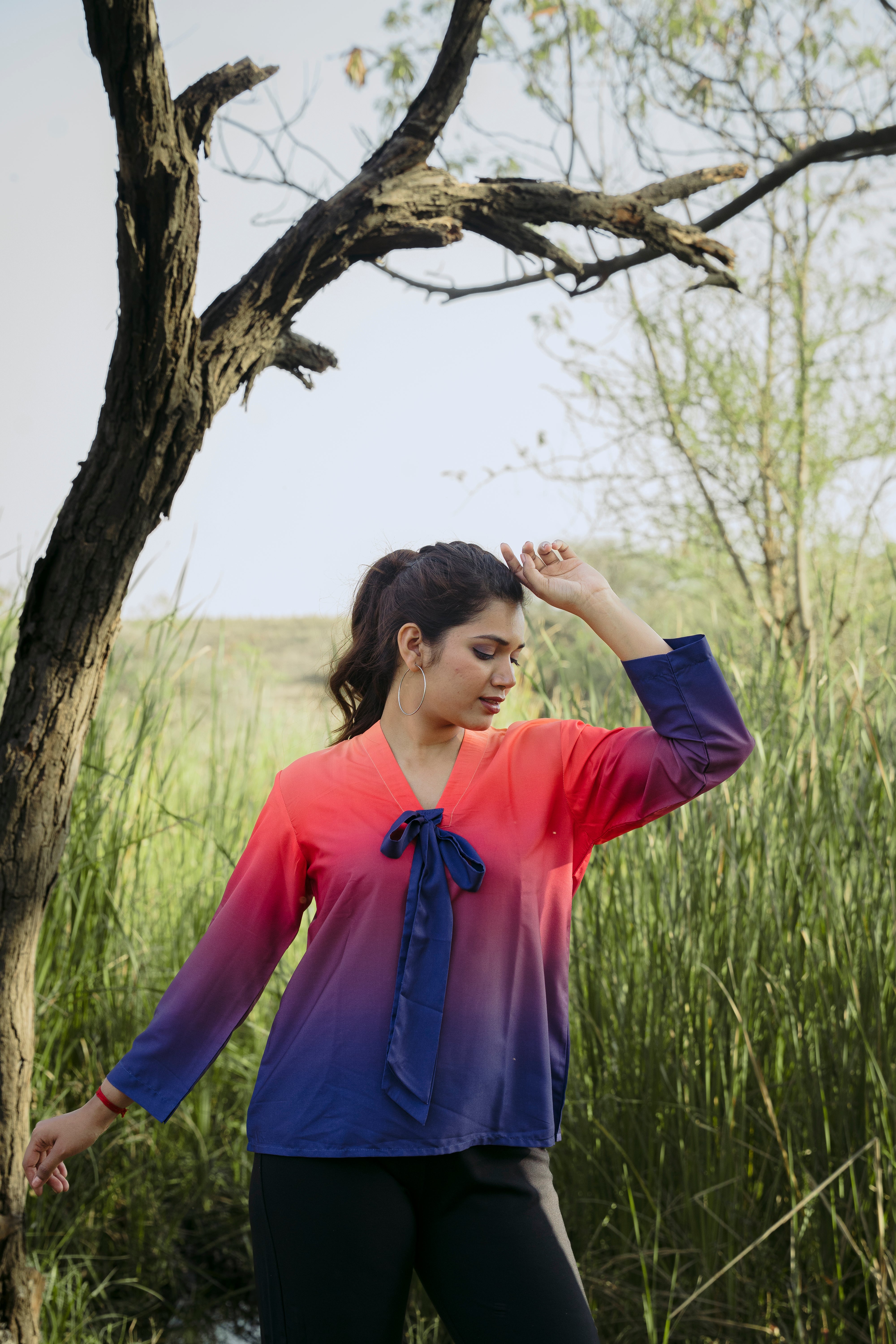 FIREFLY OMBRE TIE TOP