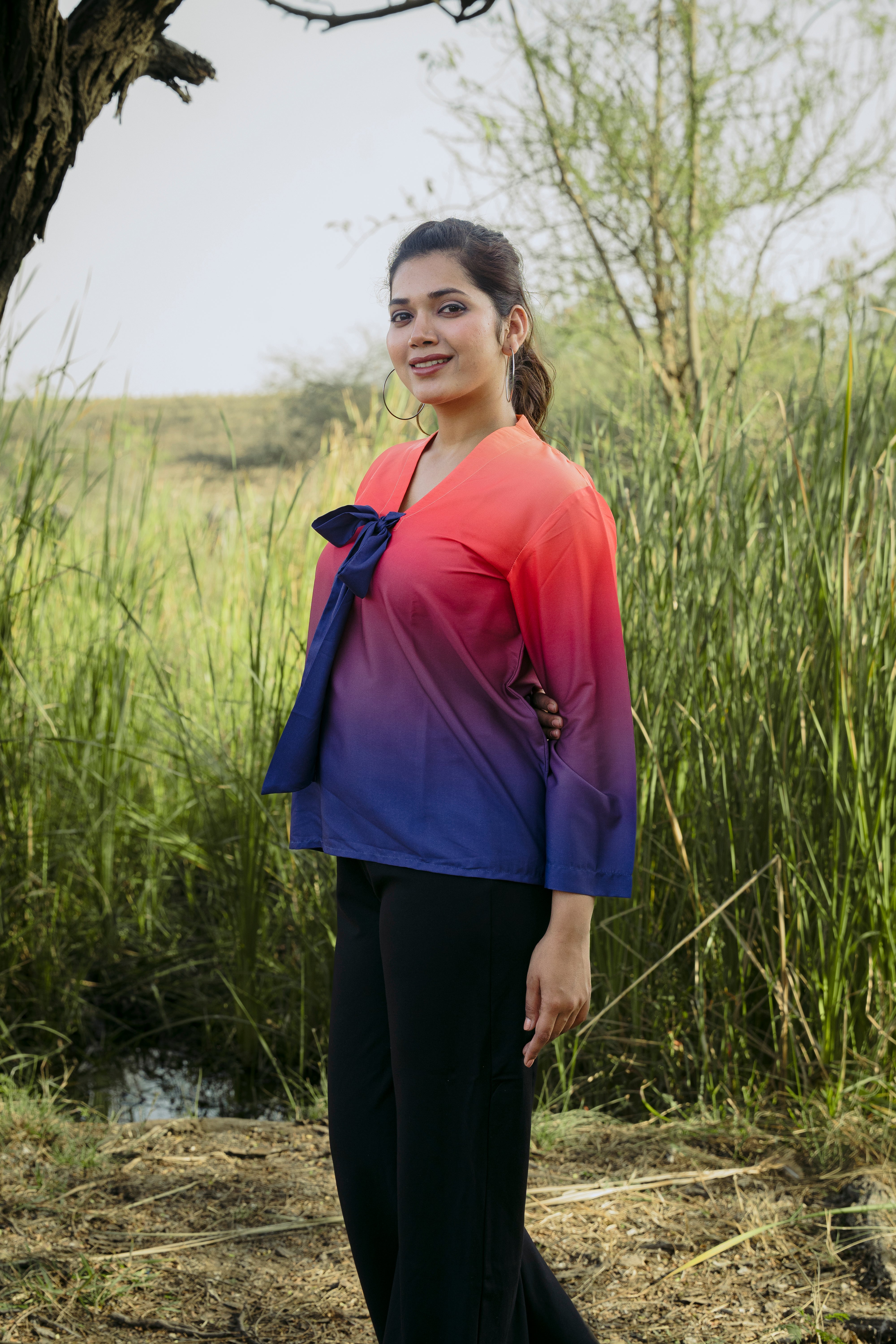 FIREFLY OMBRE TIE TOP