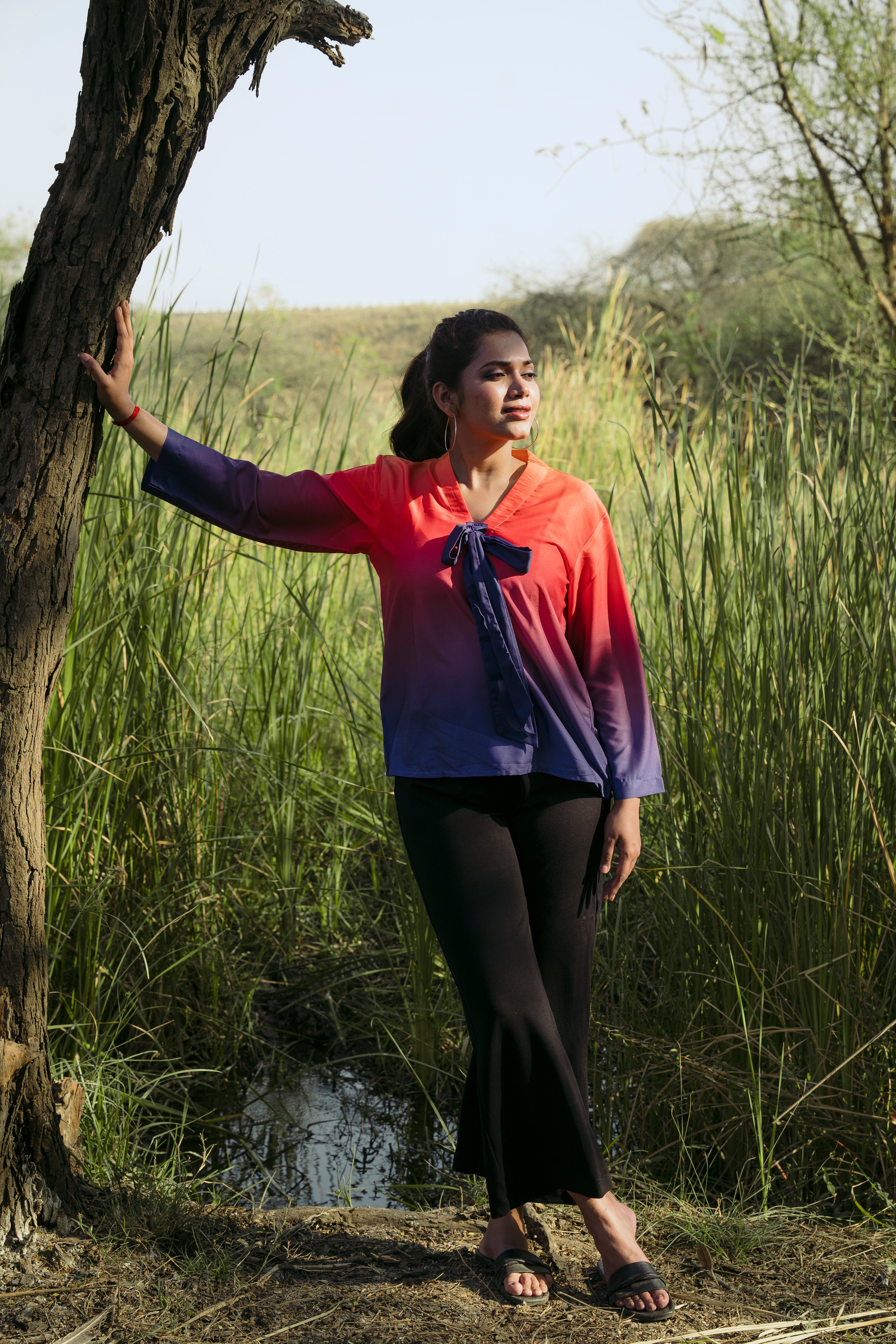 FIREFLY OMBRE TIE TOP