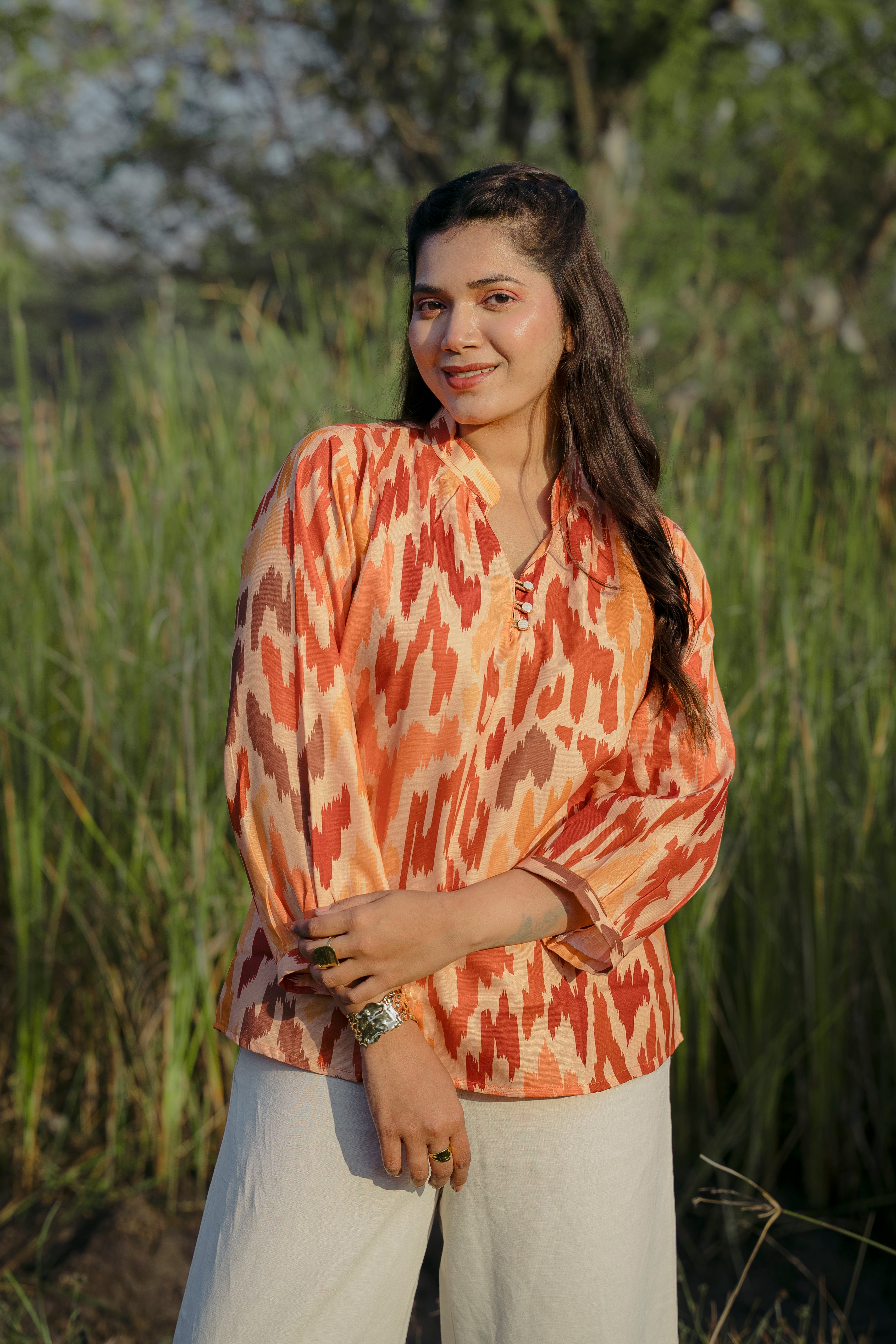RUSTIC IKKAT  TUNIC